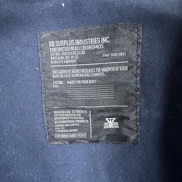 Divided By H&M Parka Jacket Mens Size Medium Hooded Full Zip Up Navy - Picture 8 of 15